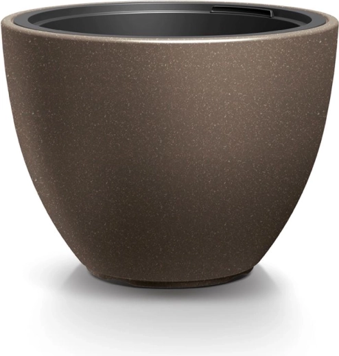 HEOS Eco Wood virágtartó betéttel, 39,5 cm – kávé