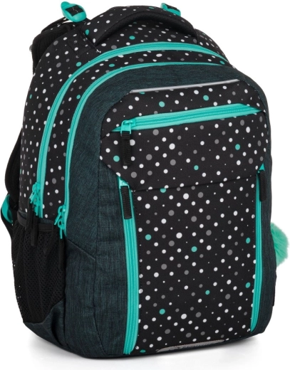 Bagmaster Porto iskolatáska fekete-türkiz