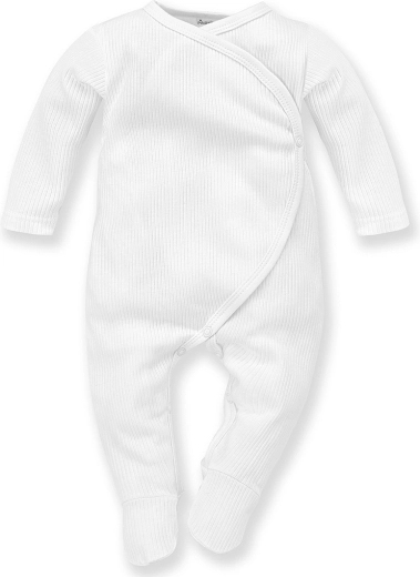 Pinokio Lovely Day hosszú ujjú, bordázott, fehér overál (méret 68)