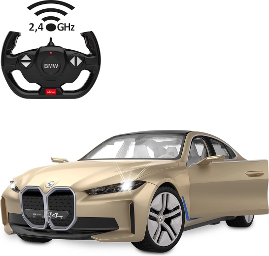BMW i4 Concept RC modell 1:14 méretarányban, világítással, aranyszínű