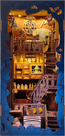 3D kirakó könyvtámasz – varázslatos könyvtár