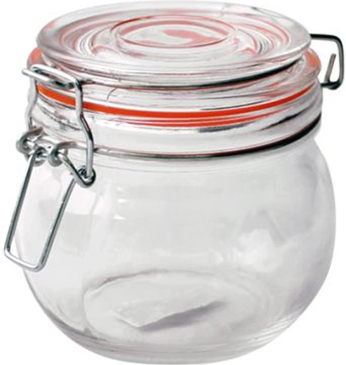 Üveg tárolóedény pattintós zárral 450 ml