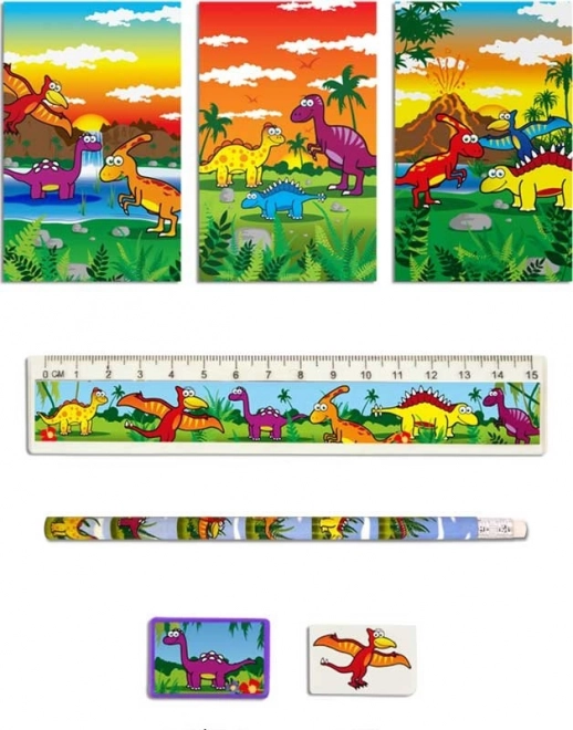 Írószerkészlet dinoszaurusz mintával