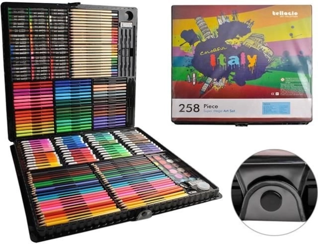 Festő és rajzkészlet bőröndben 288 darab