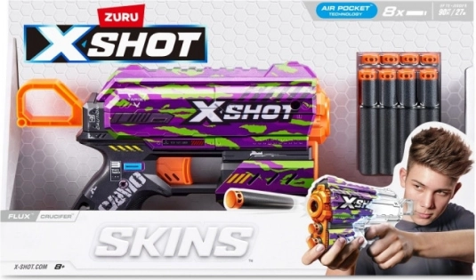 X-Shot Skins Flux – habszivacs lőszeres pisztoly Crucifer (8 nyílvessző)