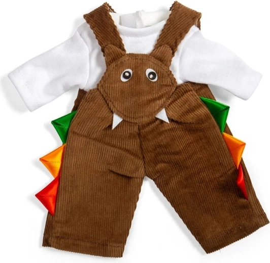 Bigjigs Toys barna kordbársony kantáros nadrág és póló babához, 28 cm