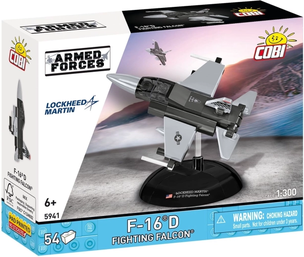 Cobi Armed Forces vadászgép Lockheed Martin F-16D Fighting Falcon 1:300 (54 db alkatrész)