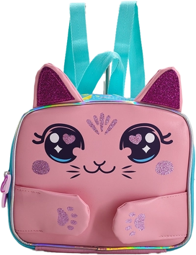 Gyerek hátizsák 3D rózsaszín cica 24 cm