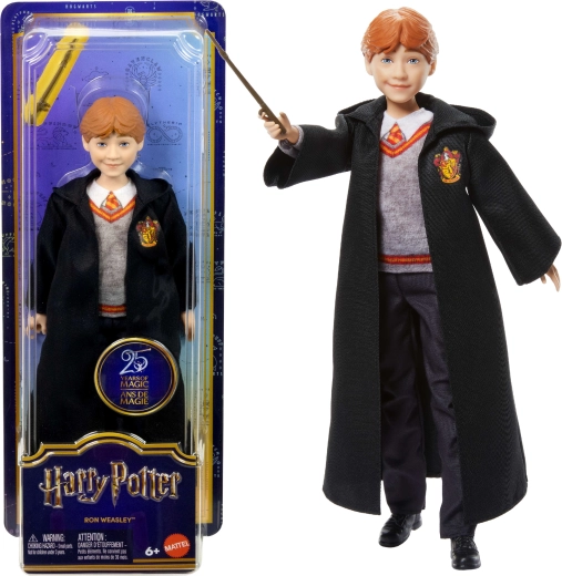 Ron Weasley baba varázslótalárban pálcával