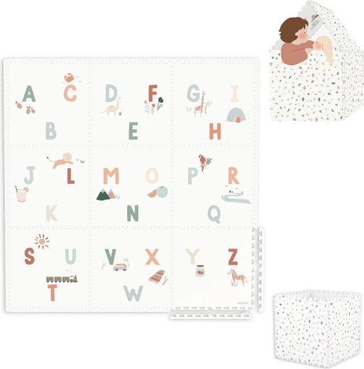 2 az 1-ben játszószőnyeg és tárolódoboz Play&Go EEVAA alphabet