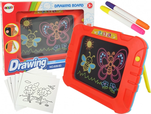 Varázslatos világító tábla sablonokkal és filctollakkal