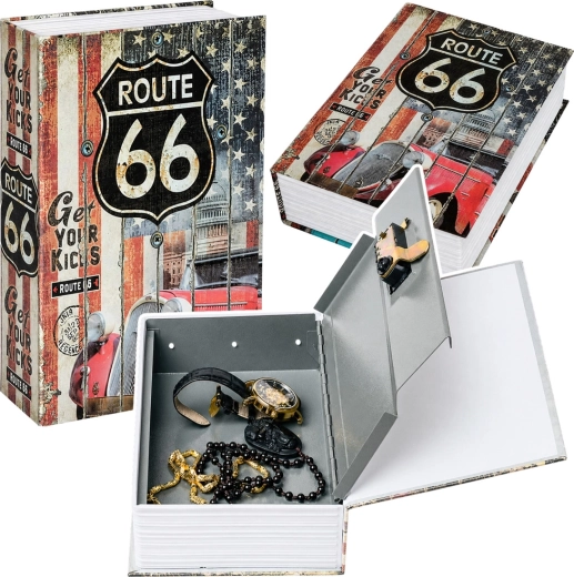 Route 66 mintás kulcsos könyvszéf
