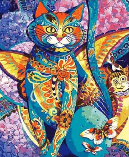 Norimpex gyémántfestés Szárnyas macska 30 × 40 cm