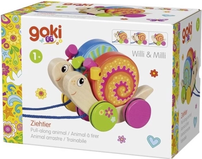 Goki fa húzós játék – csigák Willi és Milli
