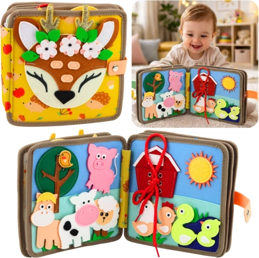 Érzékelő filckönyv – Őzike – interaktív oktató könyv a legkisebbeknek