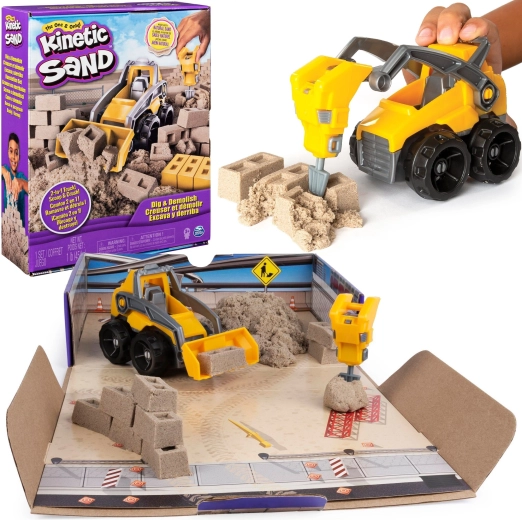 Spin Master Kinetic Sand építkezős homokozó dömperrel, 545 g