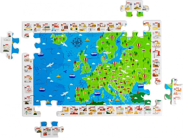 Bigjigs Toys fa padlópuzzle Európa térképe – 48 darab