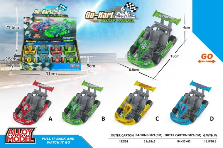 Visszahúzós gokart 13 cm