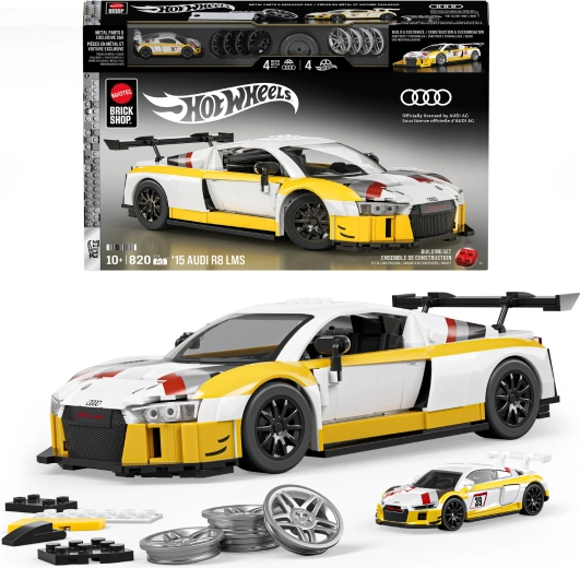 hot wheels brick shop ’15 audi r8 lms építőkészlet 820 darab
