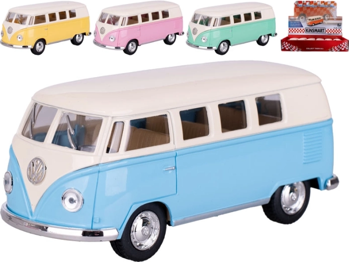 Kinsmart fém Volkswagen Classic Bus 1962 modell visszahúzós meghajtással, 13 cm