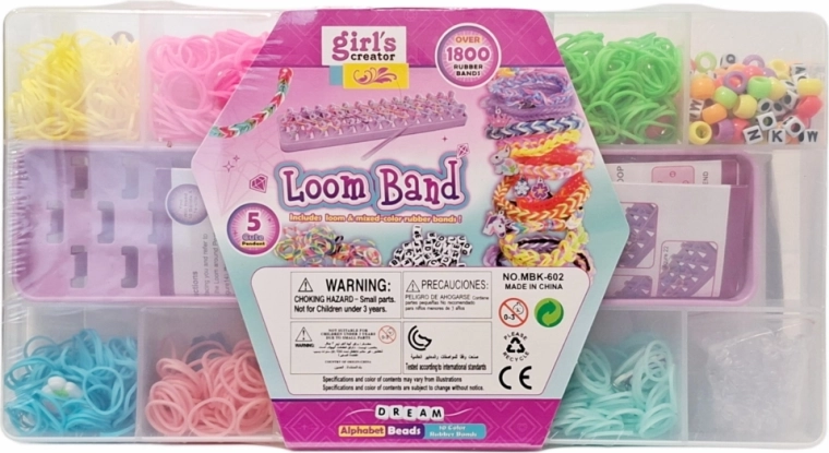 Loom Bands gumis ékszerkészítő kreatív készlet bőrönddel