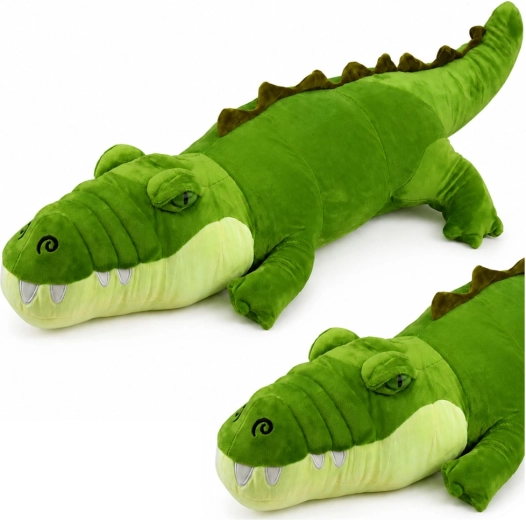 Realista zöld plüss krokodil 70 cm – 1 db