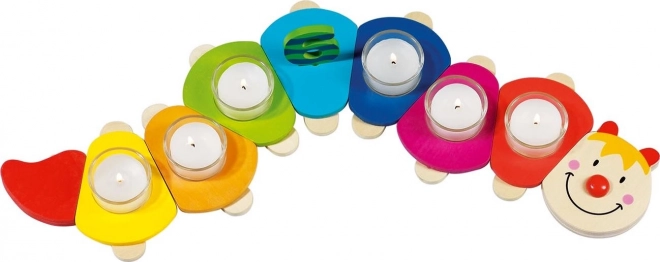 Goki Kamilla születésnapi hernyó – fa dekoráció ünnepi asztalra