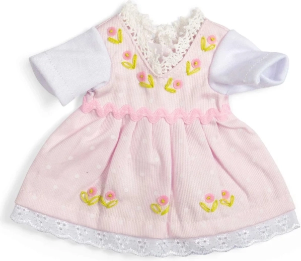 Bigjigs Toys rózsaszín ruha fehér pólóval 28 cm-es babához