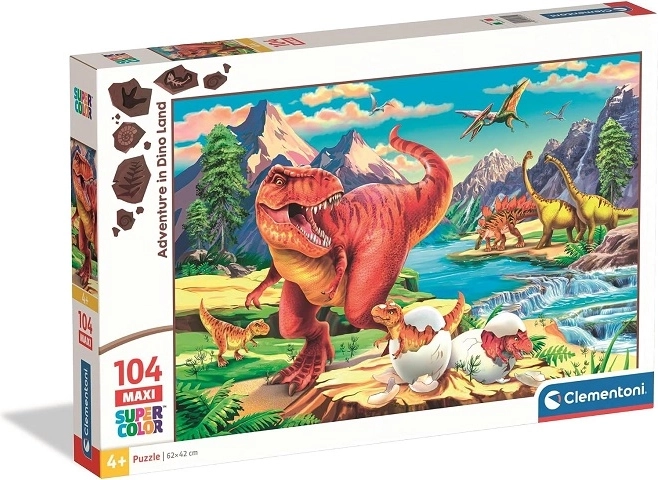 Clementoni maxi puzzle 104 – Kaland a dínók között