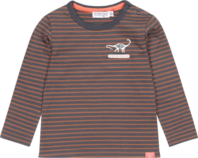 Dirkje fiú hosszú ujjú sötétkék csíkos póló, 86-os méret