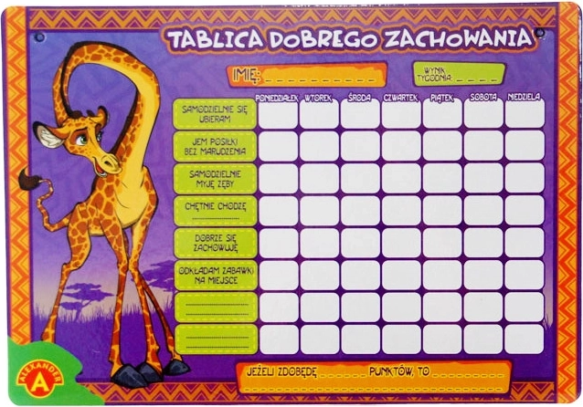 Jó magatartás táblázat – kicsi, szárazon törölhető