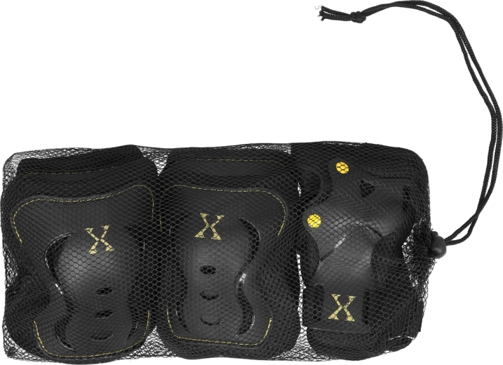 NILS Extreme H320 térd-, könyök- és csuklóvédő készlet, fekete-sárga – XL