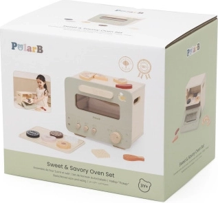 Fa játéksütő PolarB by Viga Toys süteményekkel