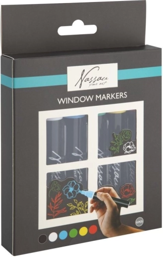 GRAFIX krétás ablakfilcek – 6 szín készlet