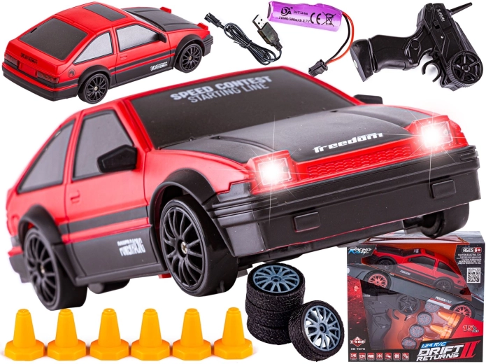 Drift RC autó Toyota 1:24 2,4 GHz 4WD piros-fekete