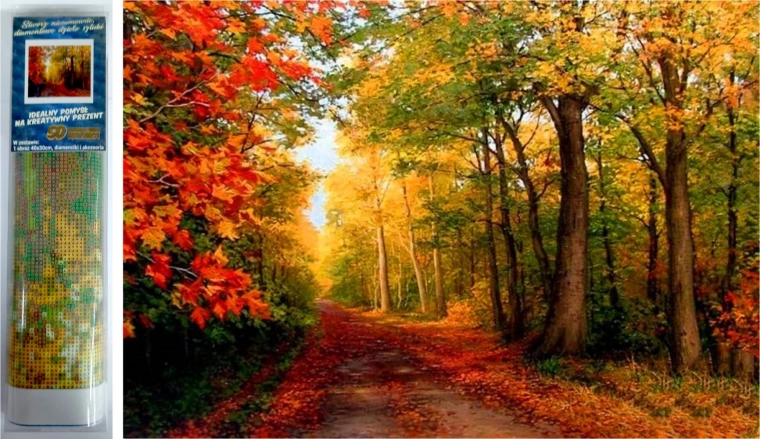 gyémántszemes festés őszi erdő 30 × 40 cm