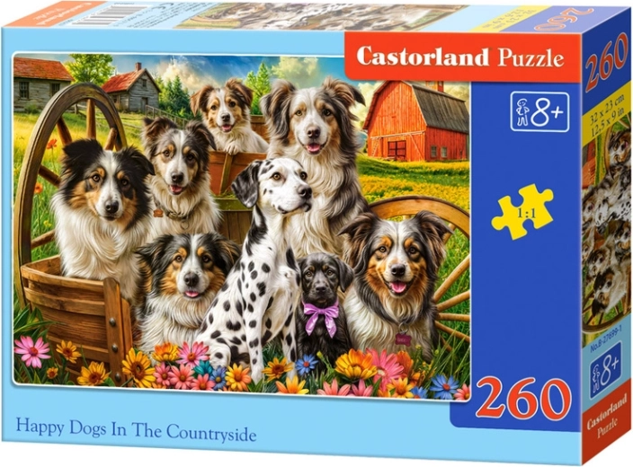 260 darabos puzzle – Vidám kutyák a vidéken
