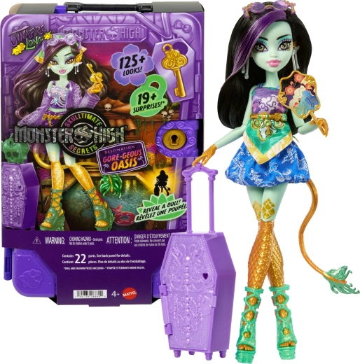 Monster High Jinafire Long utazó készlet meglepetésekkel 28 cm