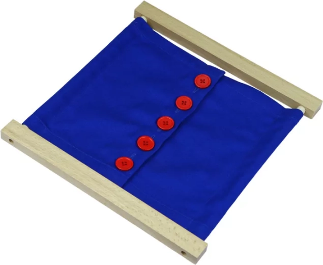 Montessori gombolós öltöztetőkeret nagy gombokkal