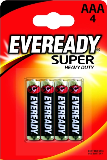 Energizer Eveready AAA R03 1,5 V cink-klorid elemek, 4 db