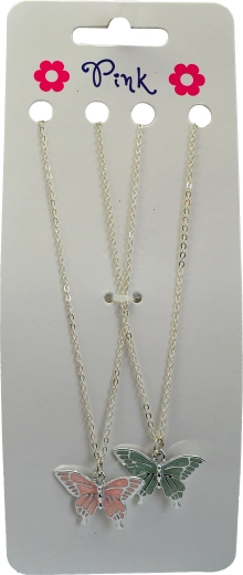 Gyermek nyaklánc fém pillangóval – 2 darabos szett