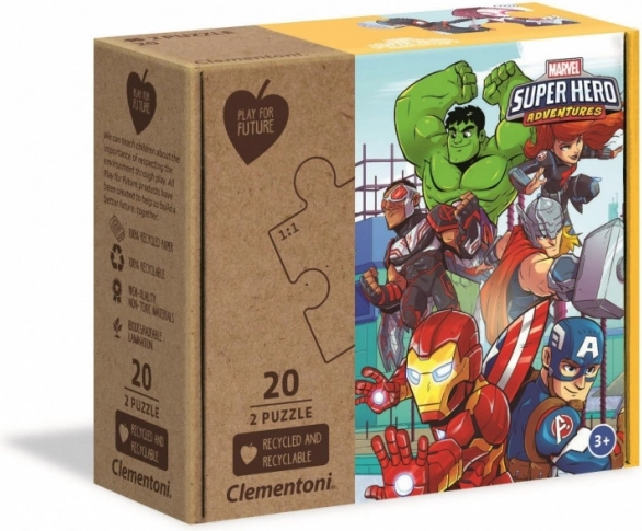 Clementoni Play For Future Puzzle Marvel szuperhősök 2x20