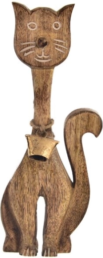Mango színű cica csengővel 10 × 4 × 30 cm