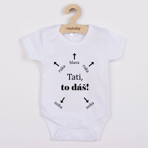 New Baby mintás baba body: Apa, menni fog! – rövid ujjú