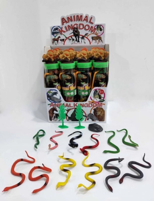 Kígyók tubusban – gumírozott kígyószett műanyag dobozban