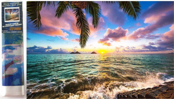 Gyémántszemes kirakó – naplemente a paradicsomban 30 × 40 cm