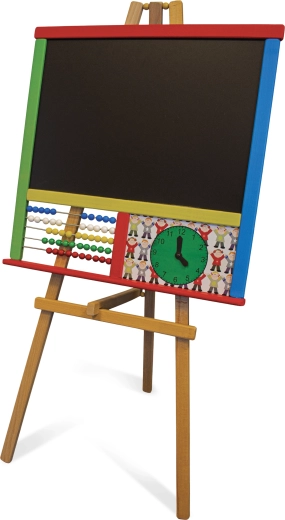 Babu színes tábla abakusszal és órával