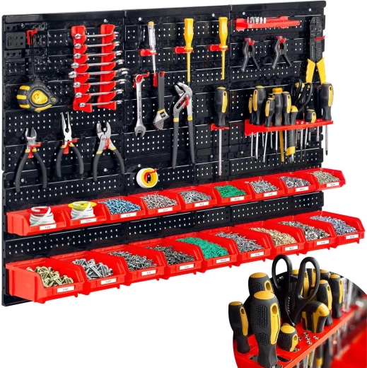 Fali szerszámtartó tábla műhelybe 96 × 76 cm HUMBERG