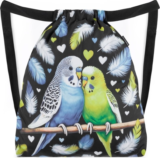 Bagmaster iskolai zsák váltócipőhöz és tornafelszereléshez papagájos mintával