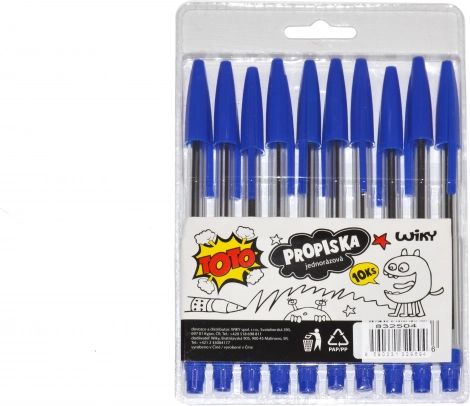 Eldobható TOTO tollak - kék tinta, 10 db